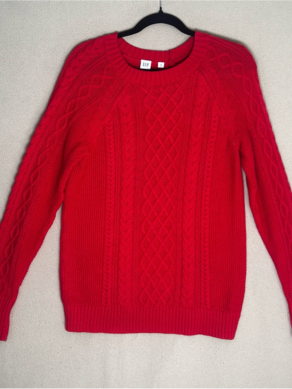 GAP Red Cable-Knit Crew Sweater